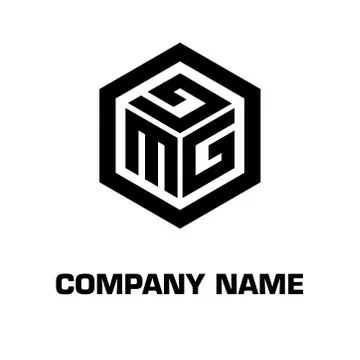 Logo initial hexagon alphabet 库存插图