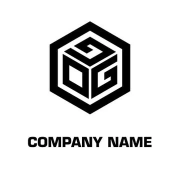 Logo initial hexagon alphabet 库存插图