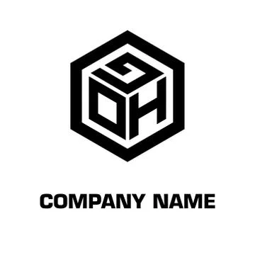 Logo initial hexagon alphabet 库存插图
