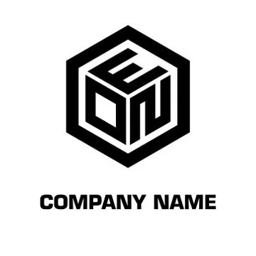 Logo initial hexagon alphabet 库存插图