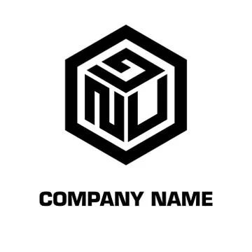 Logo initial hexagon alphabet 库存插图