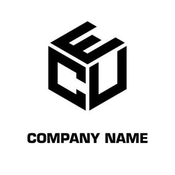 Logo initial hexagon alphabet 库存插图