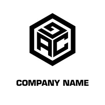 Logo initial hexagon alphabet 库存插图