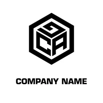 Logo initial hexagon alphabet 库存插图