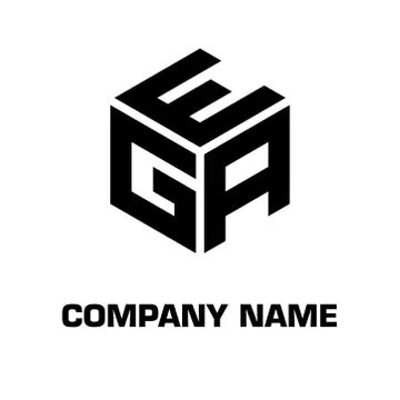 Logo initial hexagon alphabet 库存插图