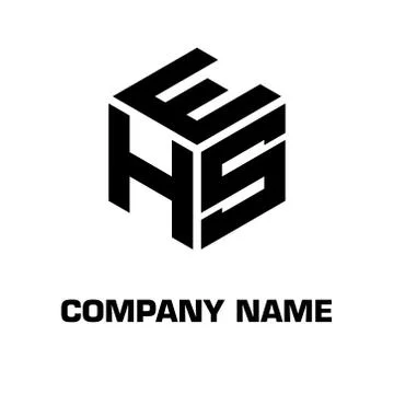 Logo initial hexagon alphabet 库存插图