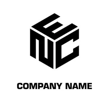 Logo initial hexagon alphabet 库存插图