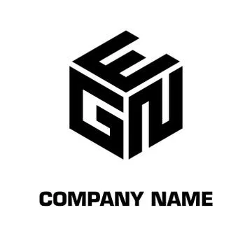 Logo initial hexagon alphabet 库存插图