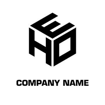 Logo initial hexagon alphabet 库存插图
