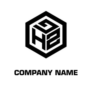 Logo initial hexagon alphabet 库存插图