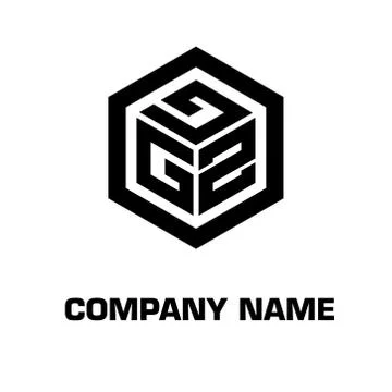 Logo initial hexagon alphabet 库存插图