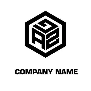 Logo initial hexagon alphabet 库存插图