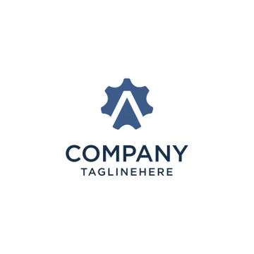 A logo initial letter design template vector inside gear shape design concept Stock Illustration