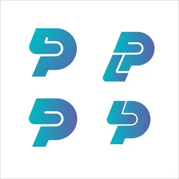 Logo initial letter pl modern digital P L pay later technology Stock Illustration