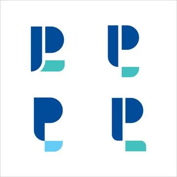 Logo initial letter pl modern digital P L pay later technology Illustrazione stock