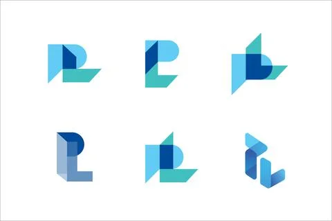 Logo initial letter pl modern digital P L pay later technology Illustrazione stock