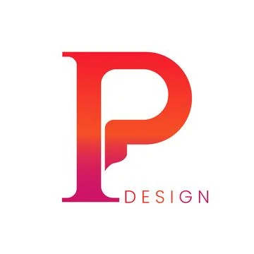 Logo initial P with gradient red Stock Illustration