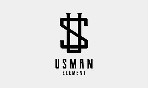 Logo initial US minimalis concept Stock Illustration