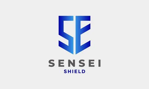 Logo initial vector emblem security concept Illustrazione stock