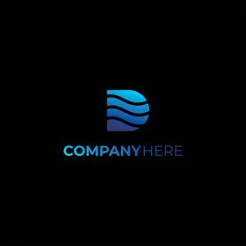 Logo with initials D modern, sophisticated and futuristic design 스톡 일러스트
