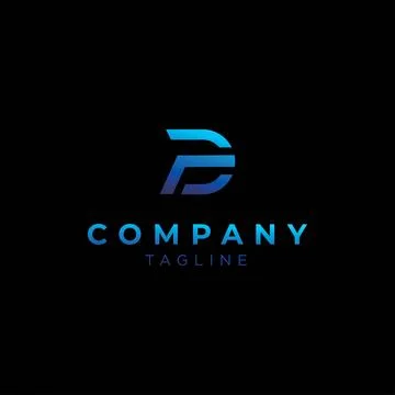 Logo with initials DF modern, sophisticated and futuristic Stock Illustration