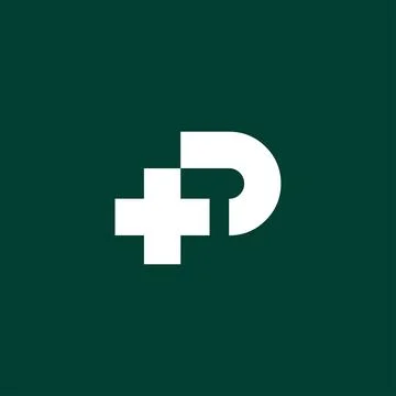 A logo with the initials of the letter P, modern and professional medical Stock Illustration