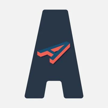 A logo with the isometric A inside the letter A. Stock Illustration