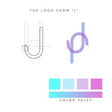 Logo J Gradient Illustrazione stock