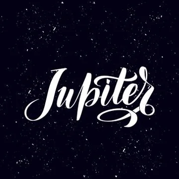 Logo with Jupiter Planet. Vector Illustration isolated on white background Stock Illustration