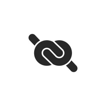 Logo knot in the form of infinity simple black and white emblem tightly knott Stock Illustration