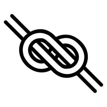 Logo is a knotted knot in the form of an infinity, the shape is a simple black Illustrazione stock