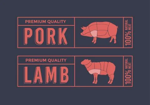 Logo for labelling of meat. Stock Illustration