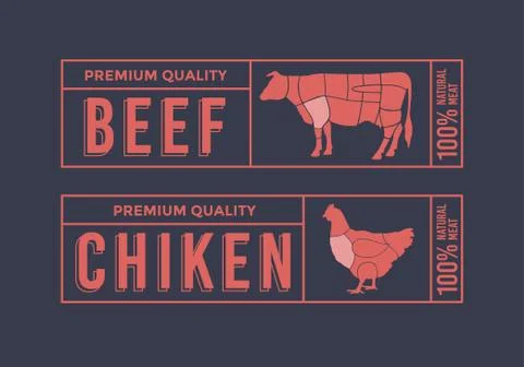 Logo for labelling of meat. Stock Illustration