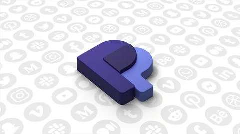 The logo is the largest debit electronic payment system.Motion.PayPal monogram Stock Illustration