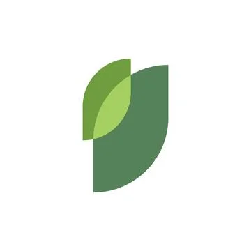 Logo leaf overlay unique design abstract isolated on white background 스톡 일러스트