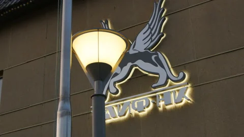 Logo of Leopard with Raised Forepaws on Building Stock Footage 87258498