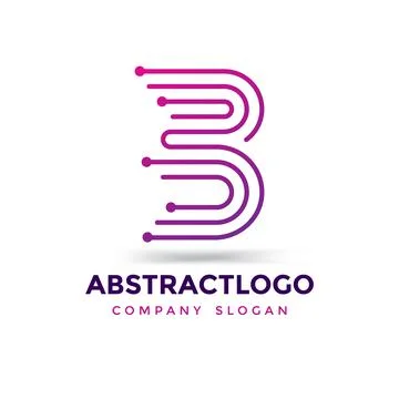 Logo of Letter B technology design Vector, abstract dot circle B Alphabet Stock Illustration