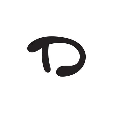 Logo letter D flexible cute simple design isolated on white background Ilustração Stock