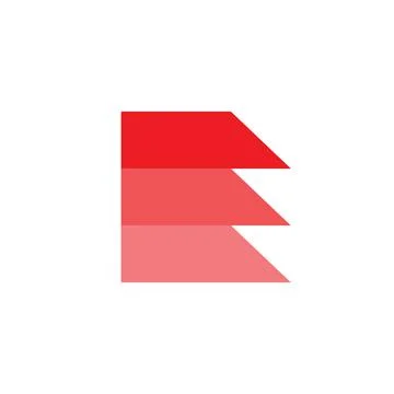 Logo letter E red stack isolated unique design イラスト素材