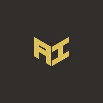 Logo Letter Initial Logo Designs Template with Gold and Black Background Stock Illustration