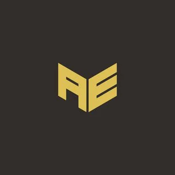 Logo Letter Initial Logo Designs Template with Gold and Black Background Stock Illustration