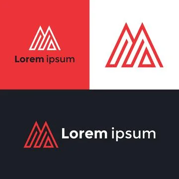 Logo Letter initial M design. emblem typography m font modern shape icon Stock Illustration