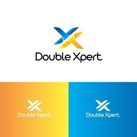 Logo letter initial X expert Company Fintech financial technology Stock Illustration