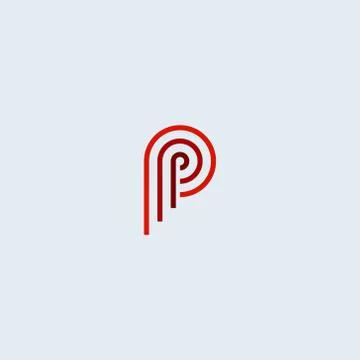 Logo letter P with a design simple Stock-Illustration