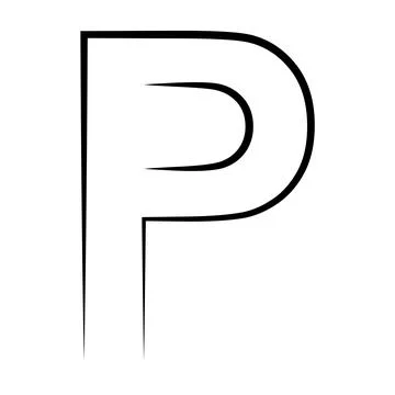 Logo letter p, icon axis alphabet logotype p emblem Illustrazione stock