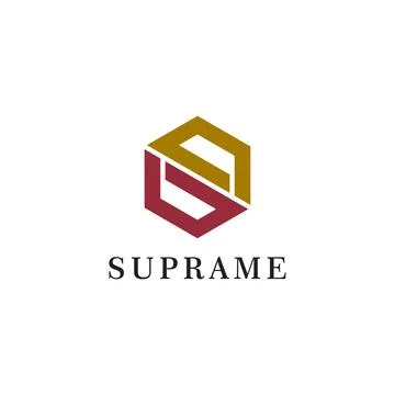 Logo letter S hexagon monogram minimalist template vector for business compan Stock Illustration