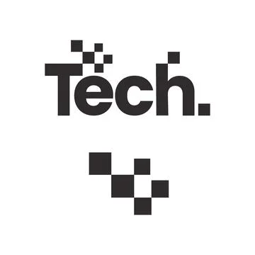 Logo letter Tech bit pixel unique design abstract bit Illustrazione stock
