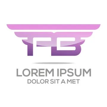 Logo Lettering AB Vector Stock Illustration