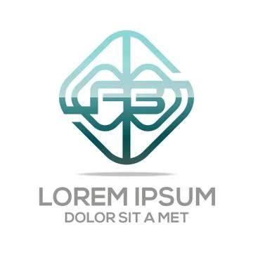 Logo Lettering AB Vector Stock Illustration