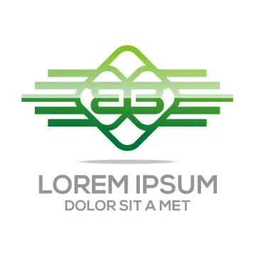 Logo Lettering BB Wings Vector Stock Illustration